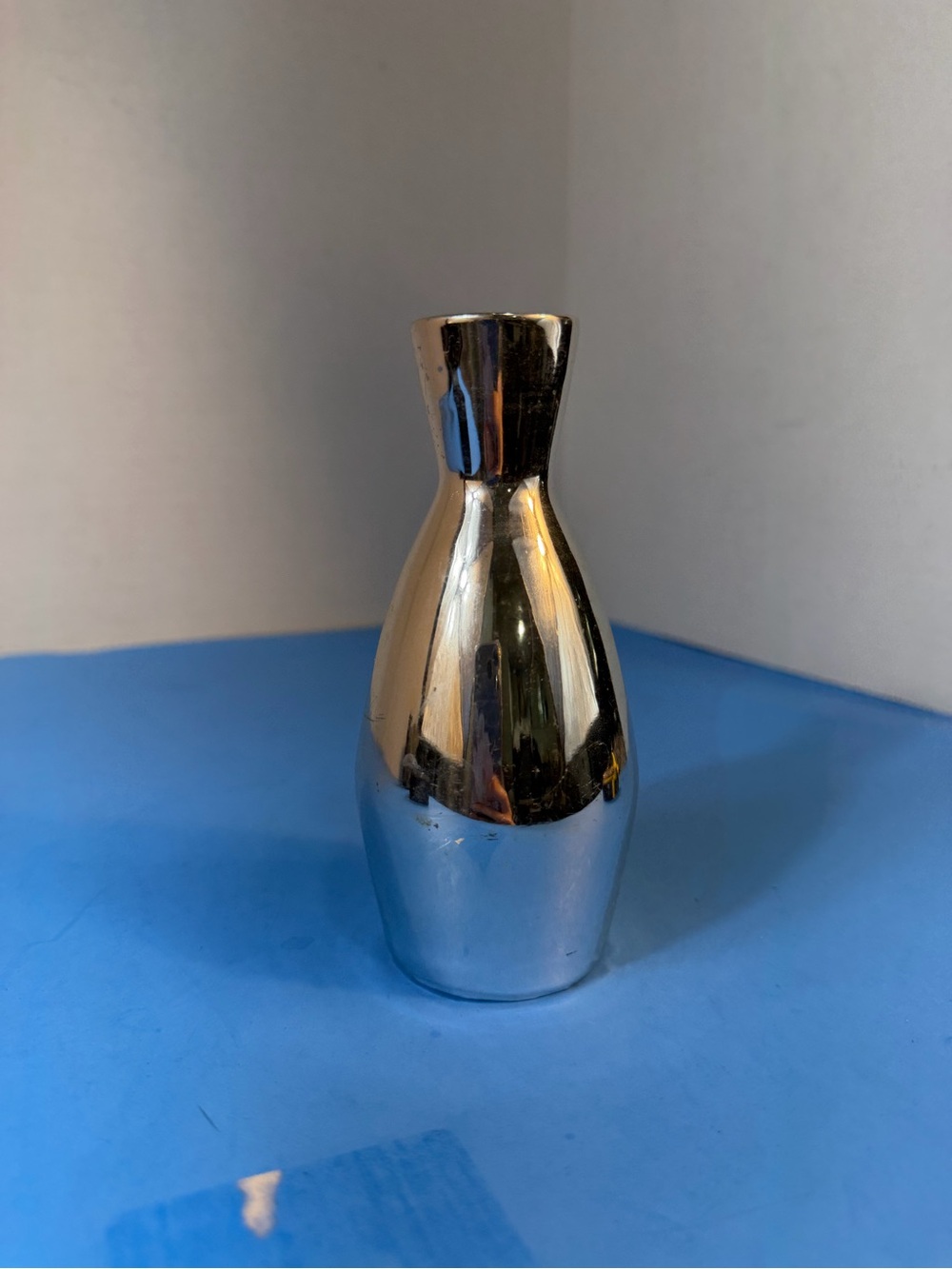 Sleek Silver Ceramic Accent Vase - Modern Home Accents